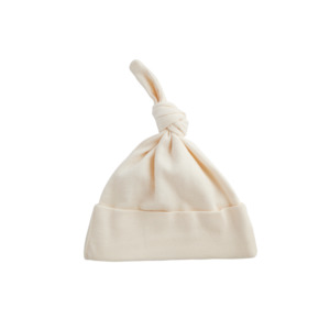 Nature Baby Cotton Knotted Beanie - Natural