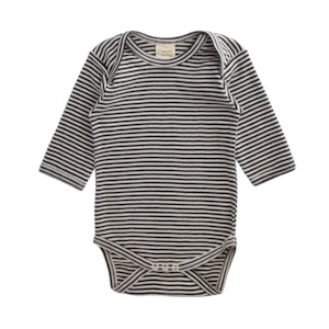 Nature Baby Cotton Long Sleeve Bodysuit NAVY STRIPE