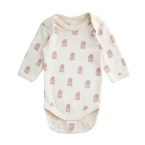 Nature Baby Cotton Long Sleeve Bodysuit TIKI PRINT