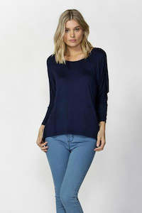 Betty Basics Milan 3/4 Sleeve Top - NAVY