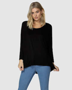 Betty Basics Milan 3/4 Sleeve Top BLACK