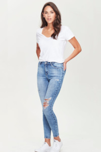 Junk Food GRACE Jeans - With Rips LIGHT BLUE