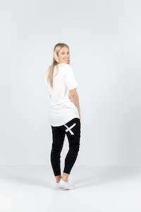 Home Lee Apartment Pants - BLACK with White X Print