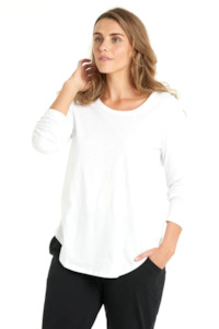 Betty Basics Megan Long Sleeve Top - WHITE