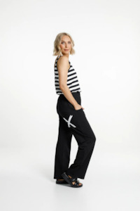 Home Lee Avenue Pants - Black w/ White X