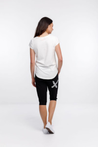 Home Lee 3/4 Apartment Pant  - Black with Black/White Cut Circle X