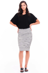 Betty Basics Nadia Skirt - Noir Stripe