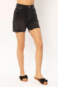 Amuse Bella WVN Denim Short - BLF Black Faded