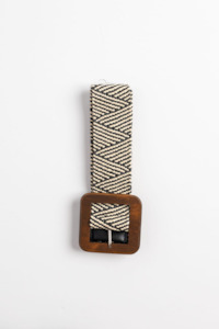 Stilen Square Buckle Belt - Natural Stripe