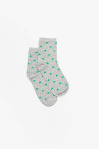 Antler Star Sock - Green Star