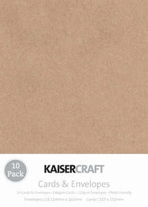 Cardstock Envelopes Kaisercraft Card Envelope Packs: Kaisercraft - Cards & Envelopes - C6 Kraft (10pk)