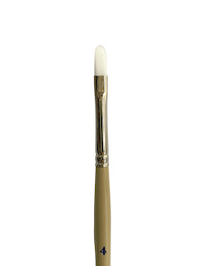 Das - White Taklon Filbert Brush #4 (S9680)