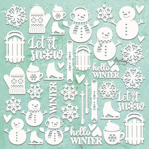 Chipboard Mintay: Mintay Chippies - Winter Time