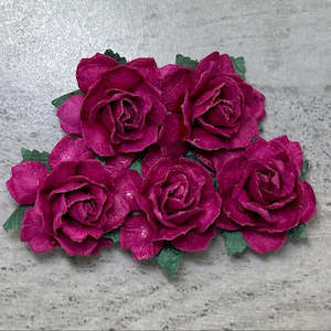 Cottage Roses - Magenta 25mm (5pk)