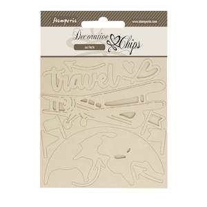 Chipboard Stamperia: Stamperia - Art of Travelling - Decorative Chips (14x14cm) "Airplane"