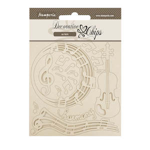 Chipboard Stamperia: Stamperia - Music - Decorative Chips (14x14cm)