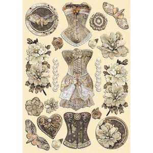 Chipboard Stamperia: Stamperia - Old Lace - Coloured Wooden Shapes A5