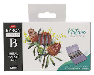 Jasart - Byron Watercolour Metal Pocket Paint Set - Nature (12 Half Pans)