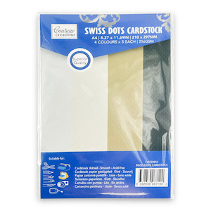 Paper Pads Packs Couture Creations: Couture Creations - Swiss Dots Cardstock - A4 Multi Pack (20pk)