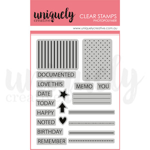 Uniquely Creative - Essential Ephemera - Mini Photopolymer Stamp Set