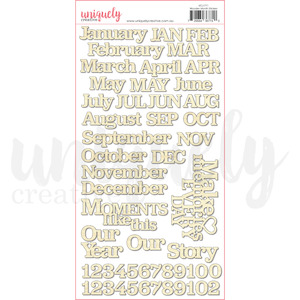 Uniquely Creative - Hello Darling - Wooden Month Stickers