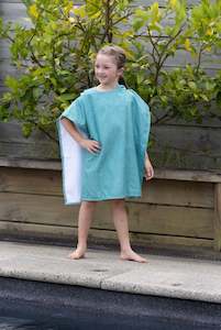 Clothing: Whakatiputipu Hooded Towel - Teal / Forest Green