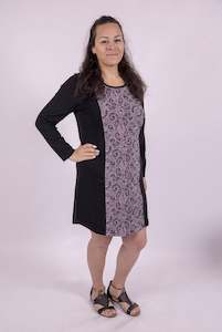 Women's L/S T-Shirt Dress - Mauve