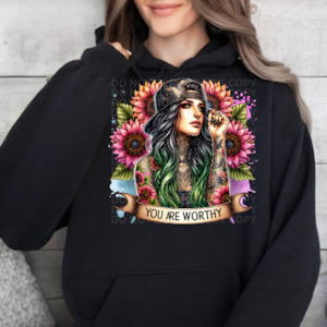 You Are Worthy Boho- Graphic Hoodie