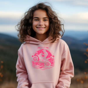 Womenswear: Pink Motorcross Kids Hoodie