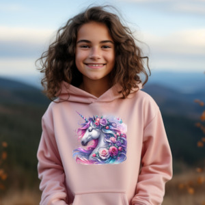 Womenswear: Floral Unicorn Kids Hoodie