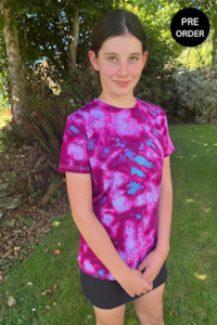 Kids Tie Dye Tee- Raspberry