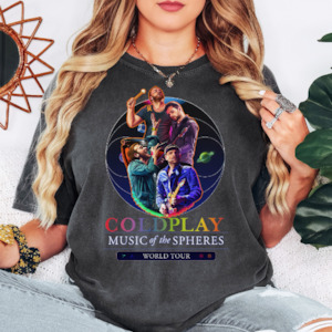 Womenswear: Coldplay Stone Wash Unisex Graphic Tee- Style 1