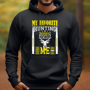 Womenswear: My Favourite Hunting Buddy Calls Me Dad- Men's Graphic Hoodie