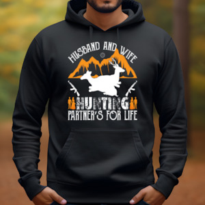 Womenswear: Husband and Wife Hunting Partners- Men's Graphic Hoodie