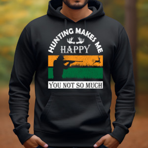 Womenswear: Hunting Makes Me Happy- Men's Graphic Hoodie