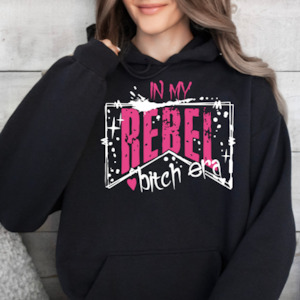 Womenswear: Graphic Hoodie -In My Bitch Era WHITE/PINK