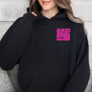 Womenswear: Anti social mum club Hoodie - Pink Print