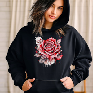 Womenswear: Blood Rose Graphic Hoodie