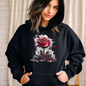 Womenswear: Blood Rose Thorn Graphic Hoodie