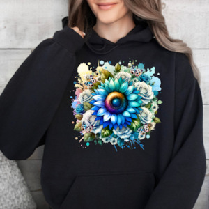 Blue Sunflower- Graphic Hoodie