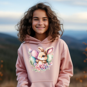 Easter Bunny Floral- Kids Hoodie