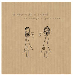 Stationery wholesaling: LCF110 Wine with a Friend (6 pack)