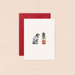 Stationery wholesaling: LMDBIJX12 Penguin & Presents (6 pack) OCTOBER DELIVERY