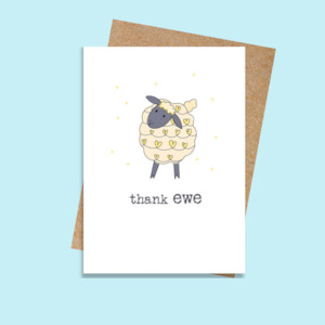 Stationery wholesaling: DSWW1048 Thank Ewe (6 pack)