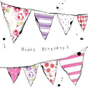 Stationery wholesaling: SSID04 Birthday Bunting (6 pack)