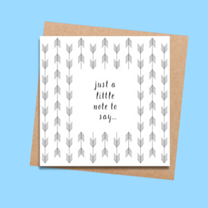 Stationery wholesaling: D04 Just a little note (6pack)