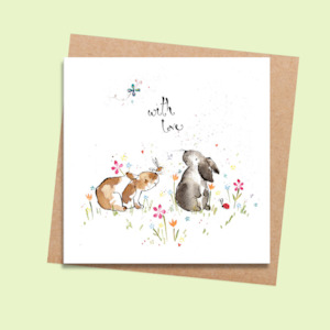 Stationery wholesaling: LMDFF18 Bunnies With Love (6 pack)