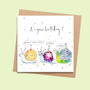 Stationery wholesaling: SCLMDFF54 Birthday Snails (6 pack)