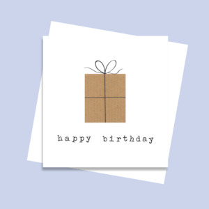 Stationery wholesaling: SCLCF076 Happy Birthday Brown Present (6 pack)