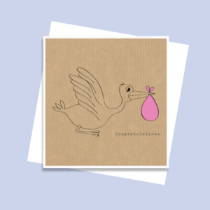 Stationery wholesaling: SCLCF012 - Stork (Pink) (6pack)